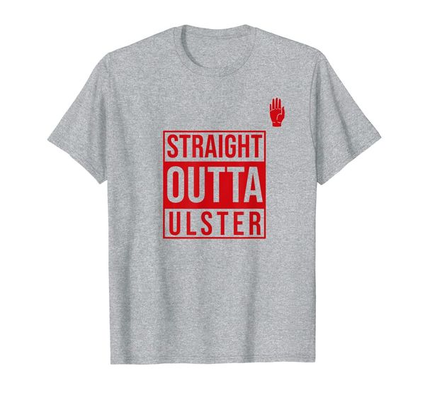 

ulster rugby t shirt- straight outta ulster red hand, White;black