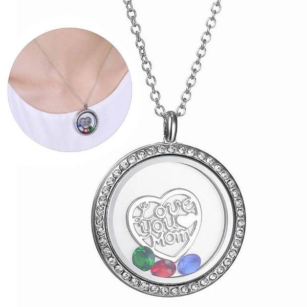 

pendant necklaces po frames necklace jewelry love you mom letter for women mother day gift fashion 2021, Silver