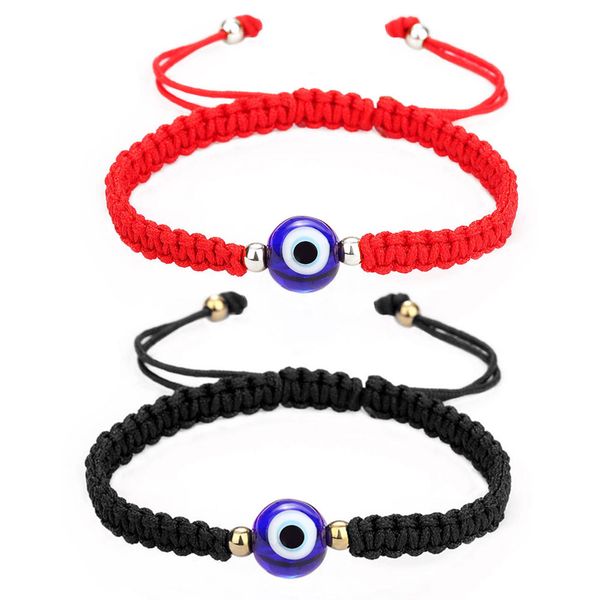 

evil turkish eye hand braided rope chain red thread string bracelet women men 2021 charm lucky adjustable bracelets friendship jewelry, Black