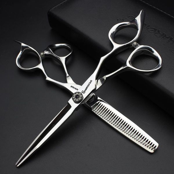 

hair scissors 6 inch professional hairdresser + fine salon 440c stainless steel barbers haircut set