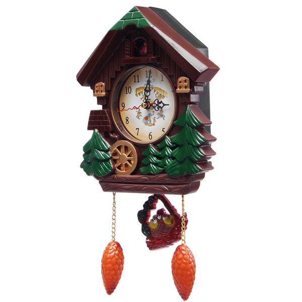 

wall clocks wooden cuckoo clock vintage bird creative living room children bedroom pendulum craft art home decor c5t112