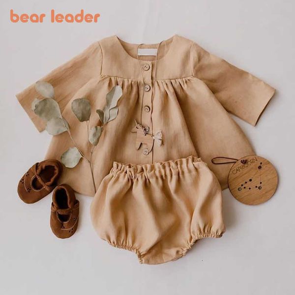Urso líder bebê bebê roupas casuais conjuntos de verão meninas meninos camisas e shorts outfits primavera bonito roupa infantil 0-2 anos 210708