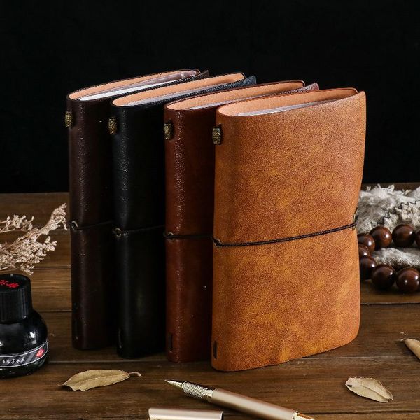

vintage pu leather journal note book portable small business notepad school notebooks for students notepads, Purple;pink