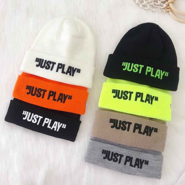 

beanie/skull caps 2021 winter korean simple wild letter embroidery knitted hat women autumn crimping ear protection wool men, Blue;gray