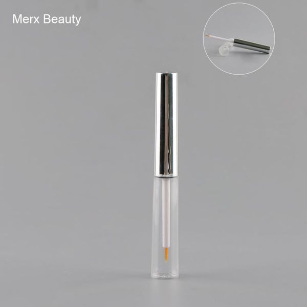 

10/50pcs 8ml clear as eyeliner liquid bottle with silver cap empty eyelash growth fluid tube/container, diy makeup packing tool storage bott
