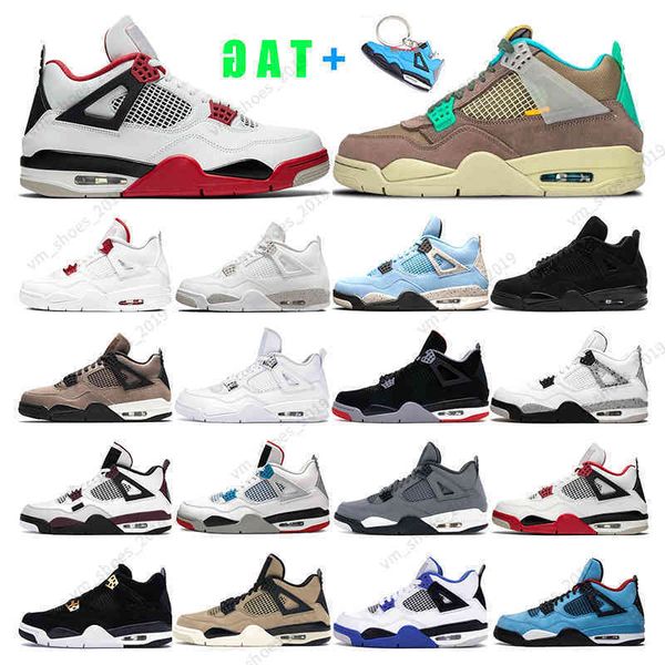

5.5-13 mens basketball 4s 4 taupe haze desert moss university bule white oreo fire red cement black cat women sport sneaker trainers
