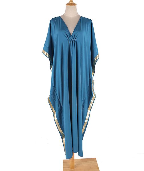 

women's swimwear summer beach ruched maxi boho vintage v neck oversized robe navy blue fashion pareos bronzing stripe kaftan l00f, White;black