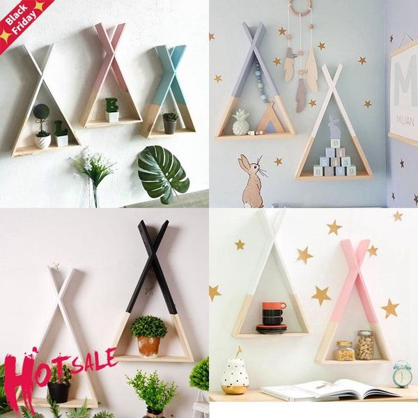 

nordic x triangle wooden shelf home wall decorative for kids boy girls room decor living storage other