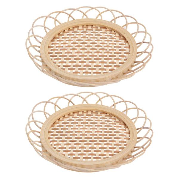 

mats & pads 2pcs hollow out bamboo multi-purpose cup mat practical pot bowl