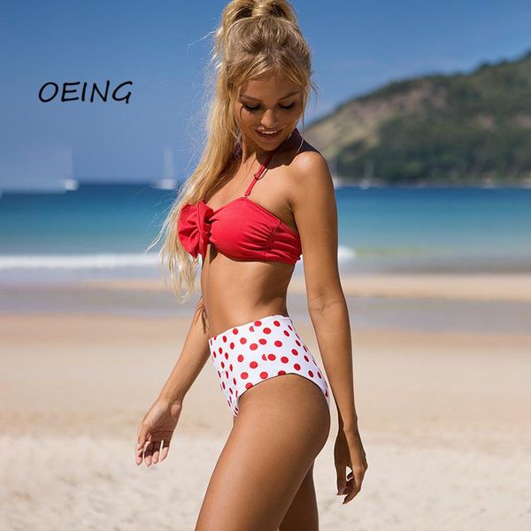 

women's swimwear bathing suits woman 2021 bikini set women dot 2 piece swimsuit suit, White;black