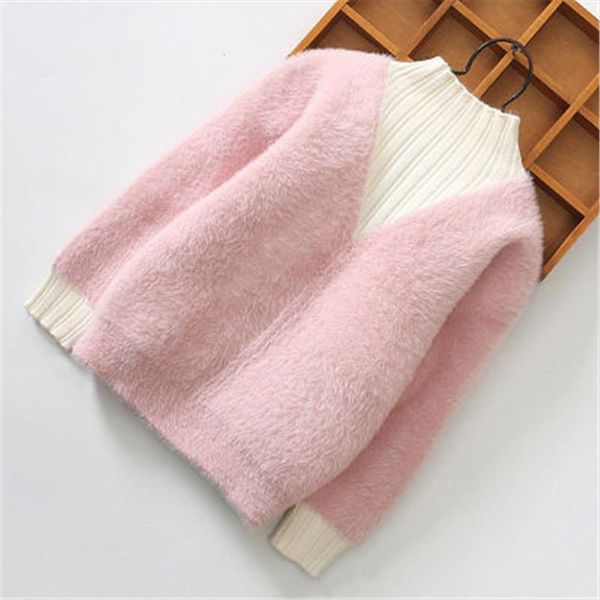 

girls clothes warm childrens bottoming shirt winter fashion kids casual long sleeve sweaters baby clothing plush knitwear, Blue