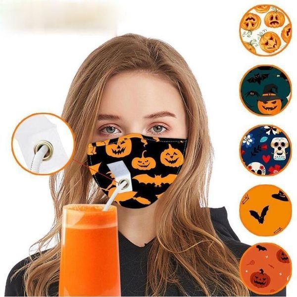

dustproof face masks party drink masks pm2.5 anti fog cotton straw mask halloween reusable washable