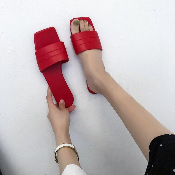 

sandals shoes for women slippers casual 2021 summer flat beach open toe designer simple large size, Black