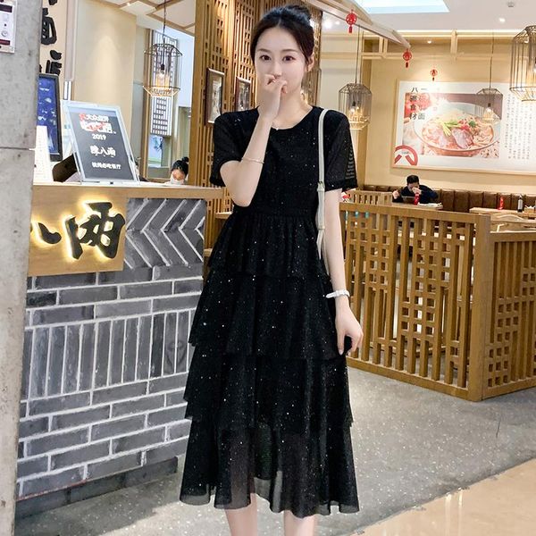 

maternity dresses 47827# nursing clothing loose stylish gauze patchwork dress pregnant women pregnancy, White