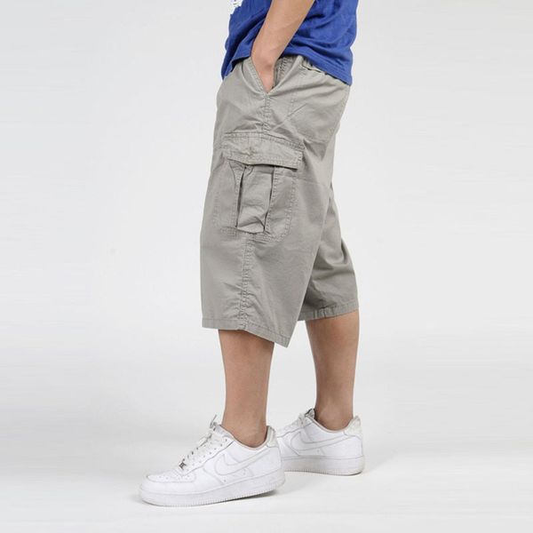 

fat man plus size overalls fat men's capris casual pants, Blue