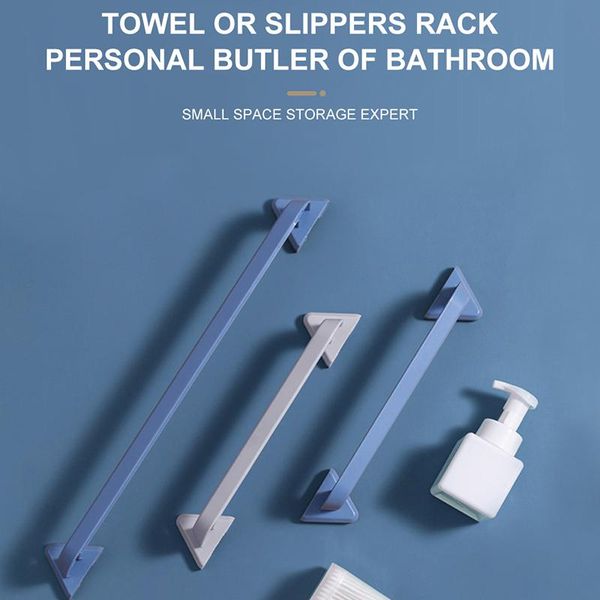 

towel racks creative wall-mounted bathroom stairway slippers rack punching couple multifunctional kitchen pot cover