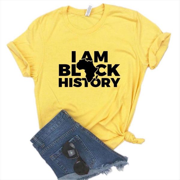 

i am black history print women t shirt cotton funny yong girl tee 6 color a 1148, White