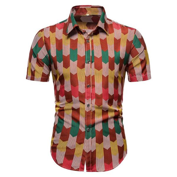 

men's t-shirts 40# mens summer tshirt vintage print short sleeve turn-down collar loose hawaiian breathable clothing, White;black