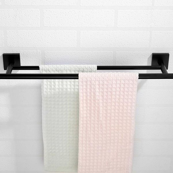 

towel racks wall mounted brass body mablack double bath holder for el home