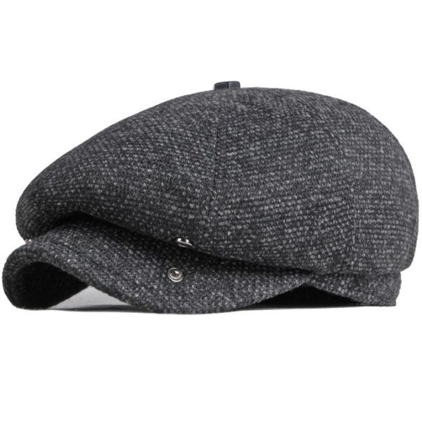 

berets beret men women autumn winter hat octagonal sboy cap warm artist painter wool male female flat, Blue;gray