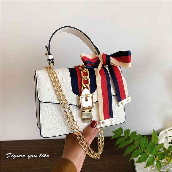 

2022 factory outlet women's new fashion trend bow single shoulder messenger bag chain small square bag hjl7