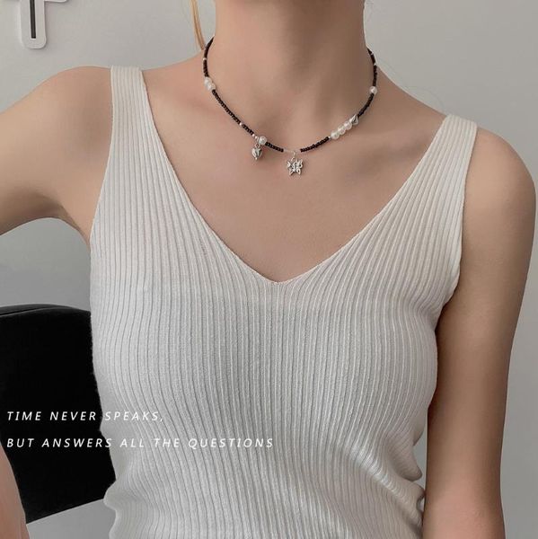 

pendant necklaces butterfly jewelry necklace pearl choker pearls for women cross, Silver