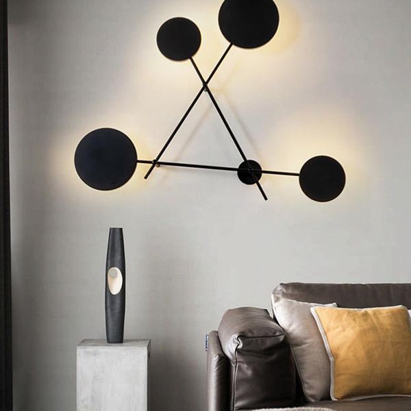 

wall lamp nordic industrial wind living room modern simple personality round bedside bedroom designer