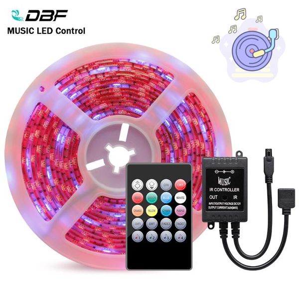 

strips [dbf] led strip rgb 5m tape lightwith rf remote music controller ip20/ip65 flexible light tv background