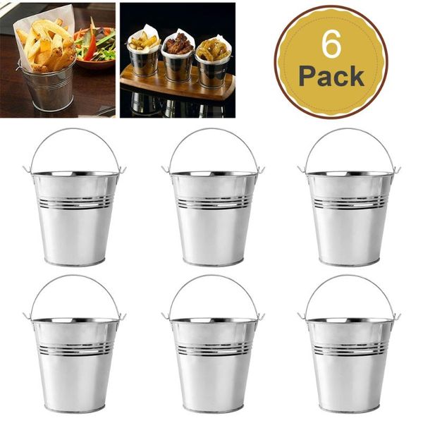 

gift wrap ounona 6pcs 10.5x7.2x10.5cm mini tinplate metal bucket icing french fries tin pails