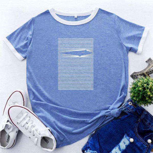 

women's t-shirt funny shutters cats animal womens colorblock crewneck short shleeve cotton blend summer t-shirts graphic tees female pr, White