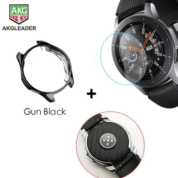 

watch bands for galaxy 46mm tempered glass+carbon fiber film+case screen protector nice your band, Black;brown