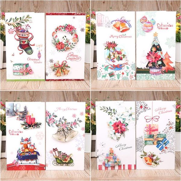 

greeting cards postcard creative three-dimensional merry christmas greet card with envelopes holiday