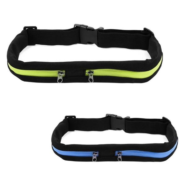 

outdoor sports waterproof bag flexible waist bike riding belt pocket double for iphone android phone (blue) bags