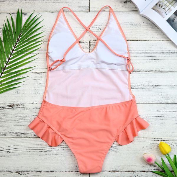 

halter one swimsuit 2021 new women push up bathing suit deep v piece swimwear monokini 3045by ai