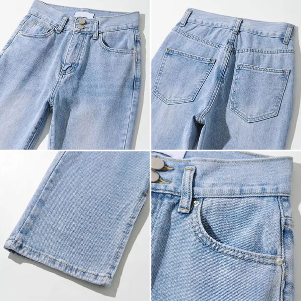 

2011goplus jeans woman high waist jeans streetwear light blue denim trousers vintage split flare pants women korean pantalon femme