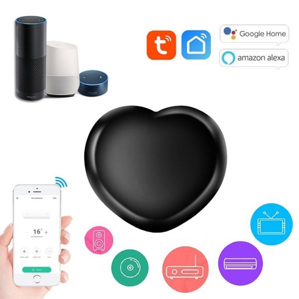 

remote controlers tuya wifi ir controller for air conditioner tv heart shape control smart home with led light alexa google