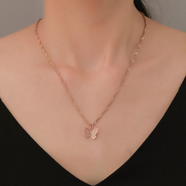 

vintage butterfly pendant necklaces for women fashion chain charm jewelry party wedding gifts, Silver