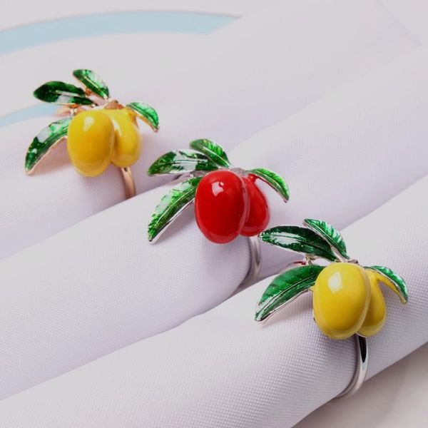 

napkin rings 6 / pcs cross border dining table accessories buckle fruit ring cherry