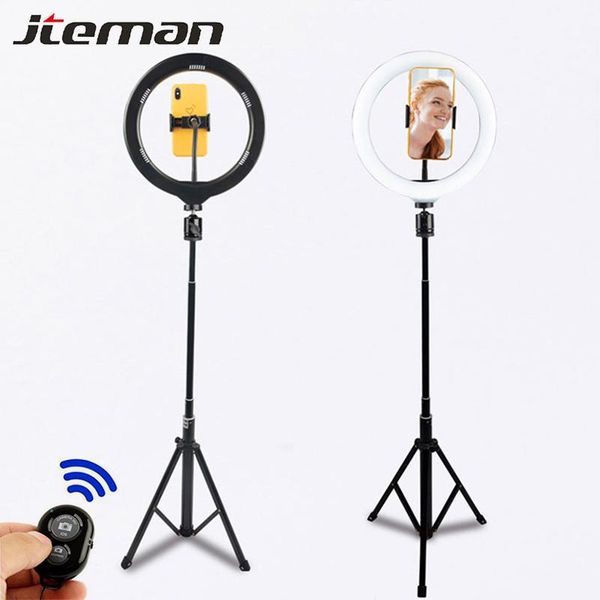 

tripod mount bracket with led ring flash light lamp tablestand 2m camera selfie phone holder for live video broadcast monopods