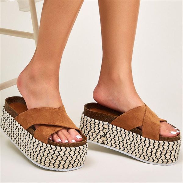 

retro platform shoes women slides fashion casual slippers summer, Black