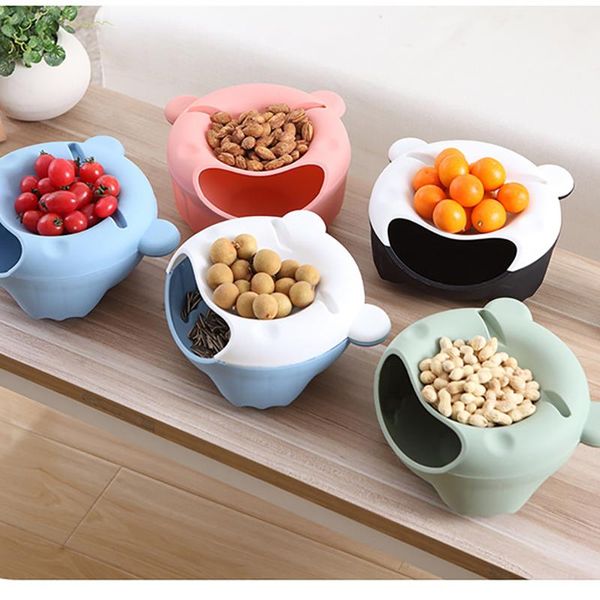 

waste bins kitchen 2 layer trash can fruit nut dish bin dustbin garbage rubbish for