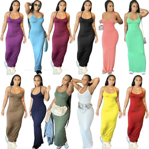 

12 colors sleeveless women long maxi dress fashion summer solid color skinny stretchy bodycon pencil dresses clubwear plus size, Black;gray