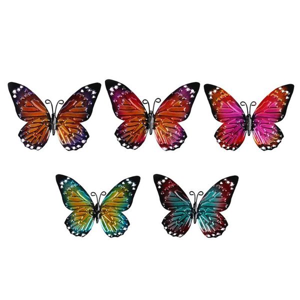 

wall stickers 5pcs metal butterflies ornament iron art craft statue