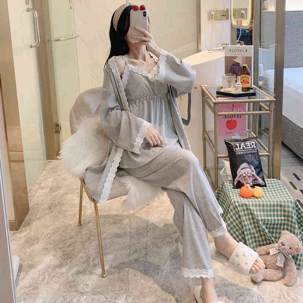 

sleepwear chic ins cotton patchwork lace maternity nursing sleepwear sets feeding pajamas suits clothes for pregnant women pregnancy, Black;red