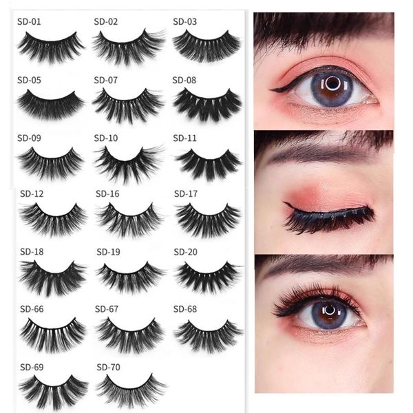 

thick eyelashes faux cils reusable mink lashes beauty makeup professional natural maquiagem false