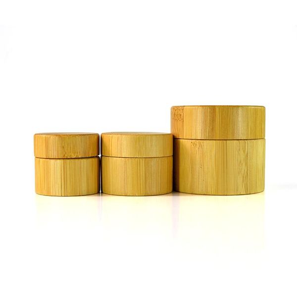 

storage bottles & jars 100pcs*20g empty small bamboo face cream jar with screw lid for skin