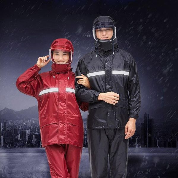 

raincoats motorcycle rider raincoat suit impermeable women/men helmet cap eaves moto poncho rainwear hiking fishing rain gear