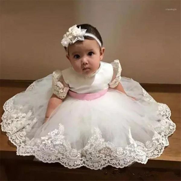 

girl's dresses white toddler princess flower girl pearls big bow communion birthday pageant robe de demoiselle, Red;yellow