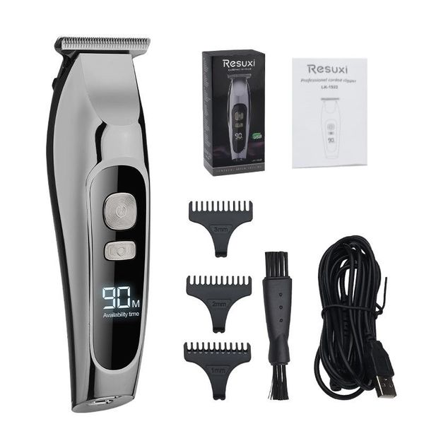 

hair clippers barber profesional full set cordless clipper with lcd display usb rechargeable electric both work waterproof