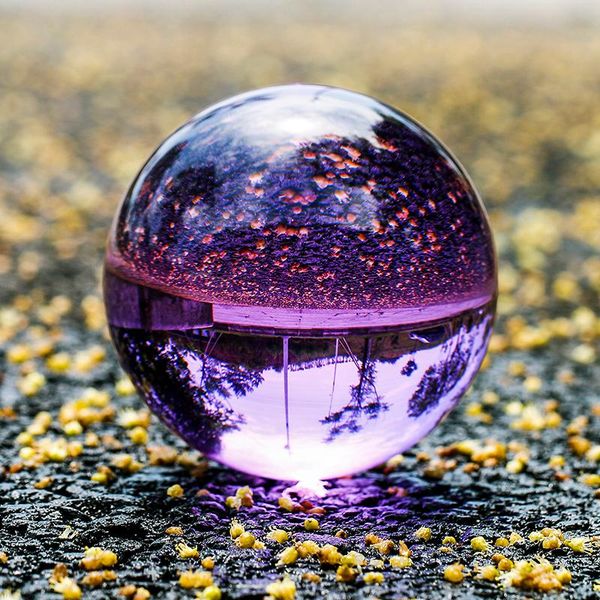 

30mm-100mm artificial crystal lilac glass ball healing sphere pography props lensball decor gift decorative objects & figurines